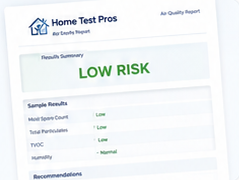 Sample Home Test Pros air quality report preview